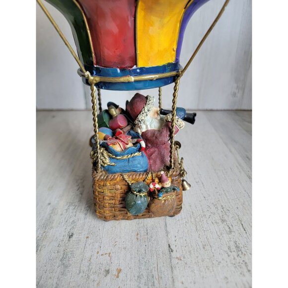 Vintage hot air balloon metal Santa music box unique home decor - Picture 6 of 10